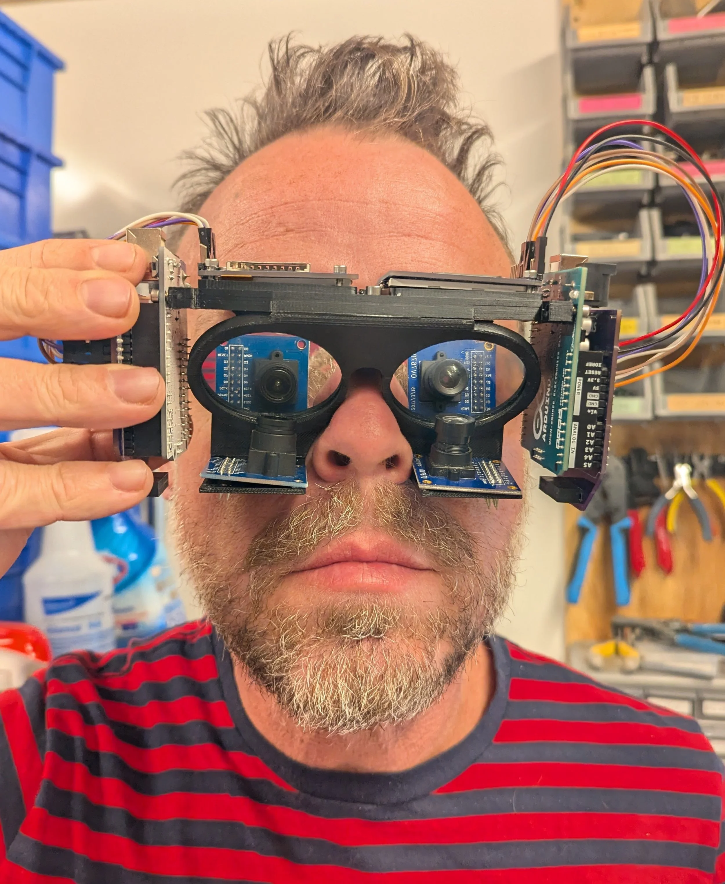 Prototype infrared goggles for working in vivariums